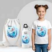 Saculet personalizat cu nume şi personaj Frozen –pentru grădiniță, școală sau aniversare