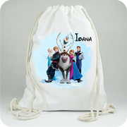 Saculet personalizat cu nume şi personaj Frozen –pentru grădiniță, școală sau aniversare