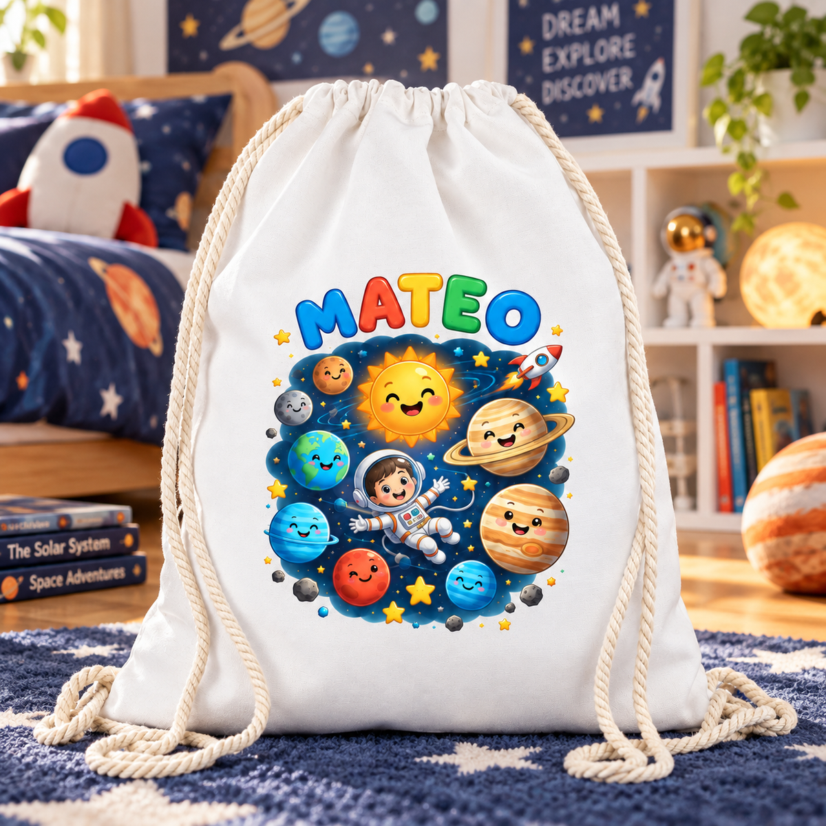 Saculet personalizat planete mateo - imagine ambient