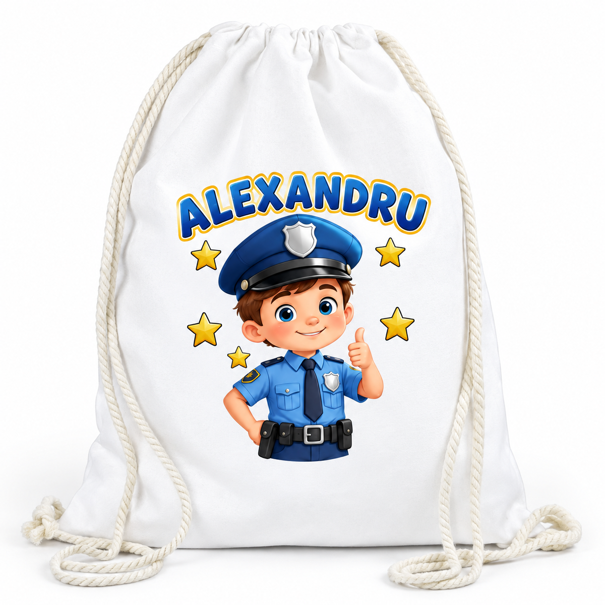 Saculet personalizat politist alexandru - imagine principala