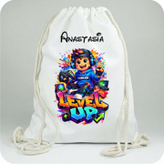 Săculeți Personalizați cu  Gamin Level UP pentru Școală și Grădiniță | Cu Nume Copil | e-Cadou