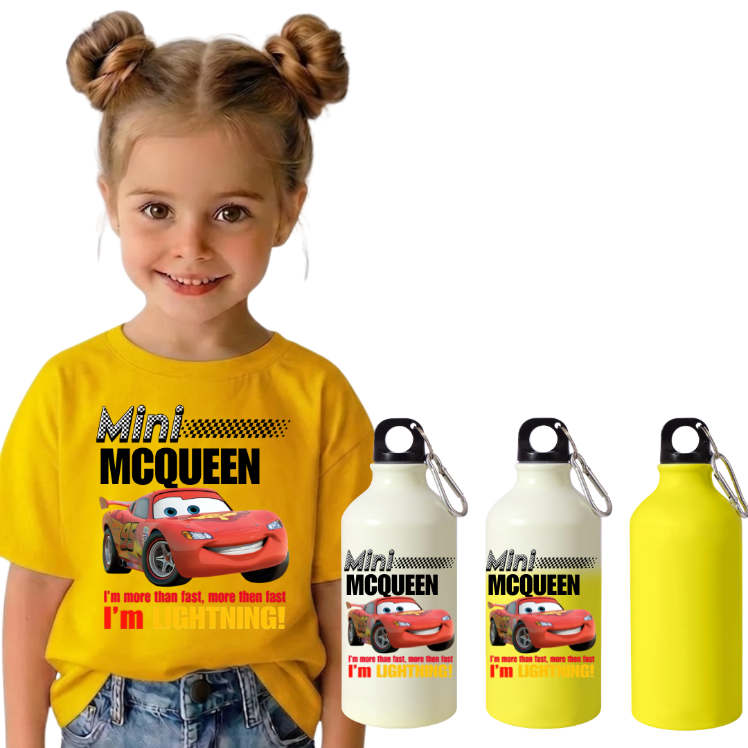 Set Back to School Tricou + Bidon de apa termosensibil la rece pentru copilul tău  McQueen- Copie