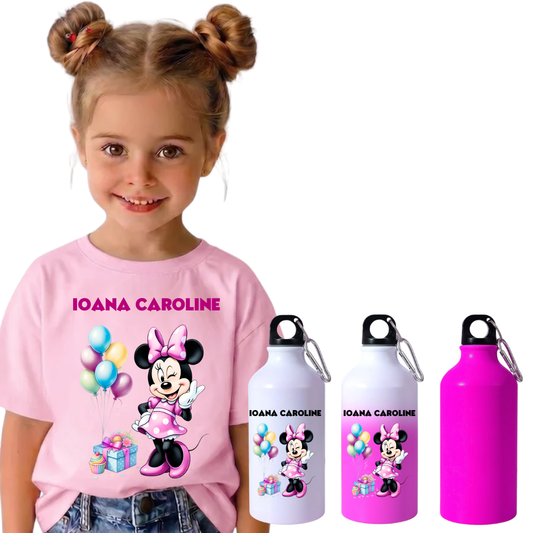 Set Back to School Tricou + Bidon de apa termosensibil la rece pentru copilul tău  Minnie