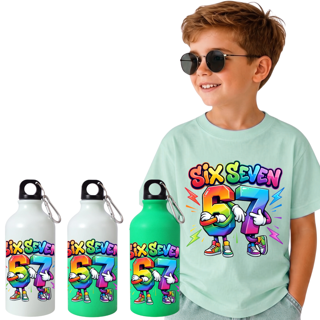 Set Back to School Tricou + Bidon de apa termosensibil la rece pentru copilul tău  SixSeven