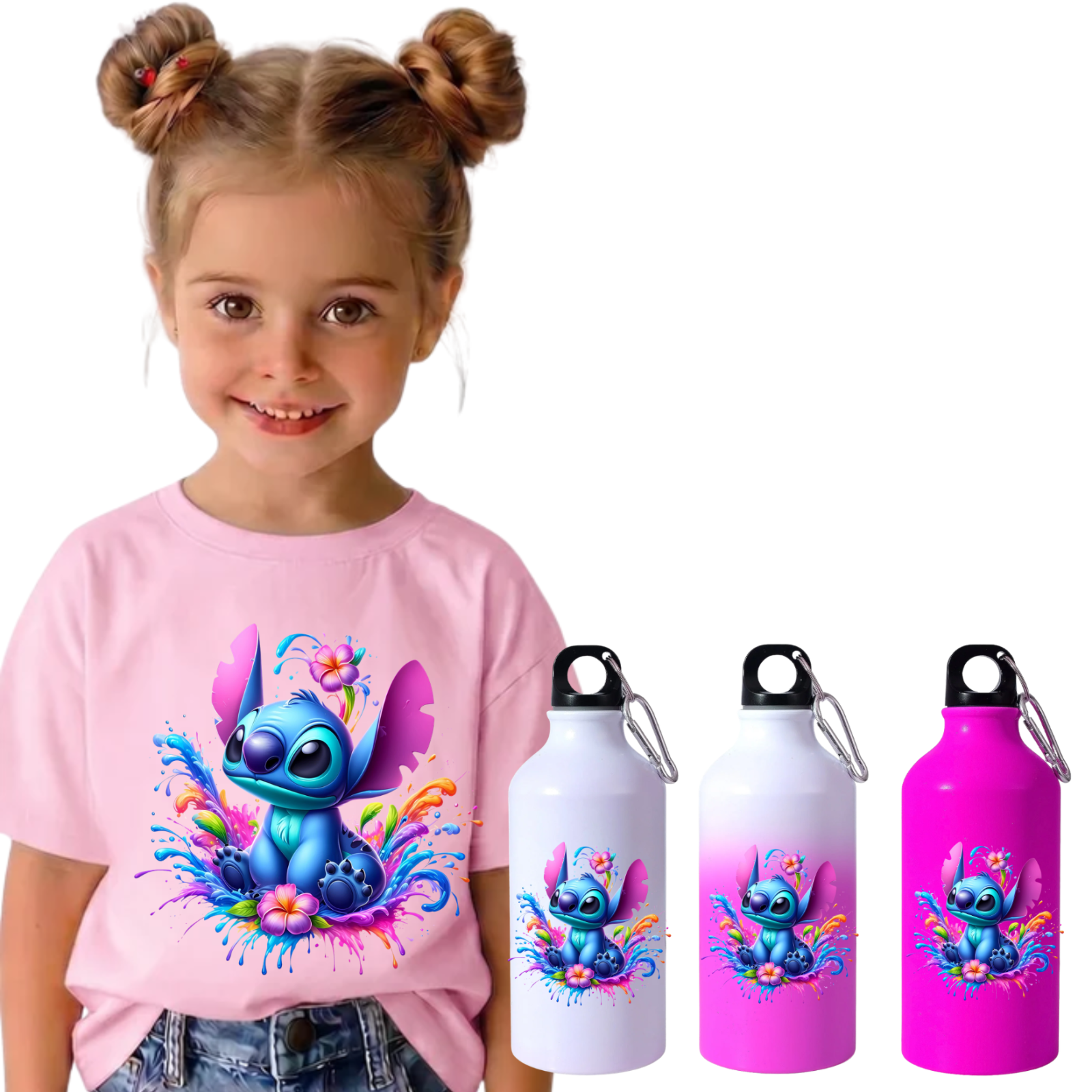 Set Back to School Tricou + Bidon de apa termosensibil la rece pentru copilul tău  Stitch