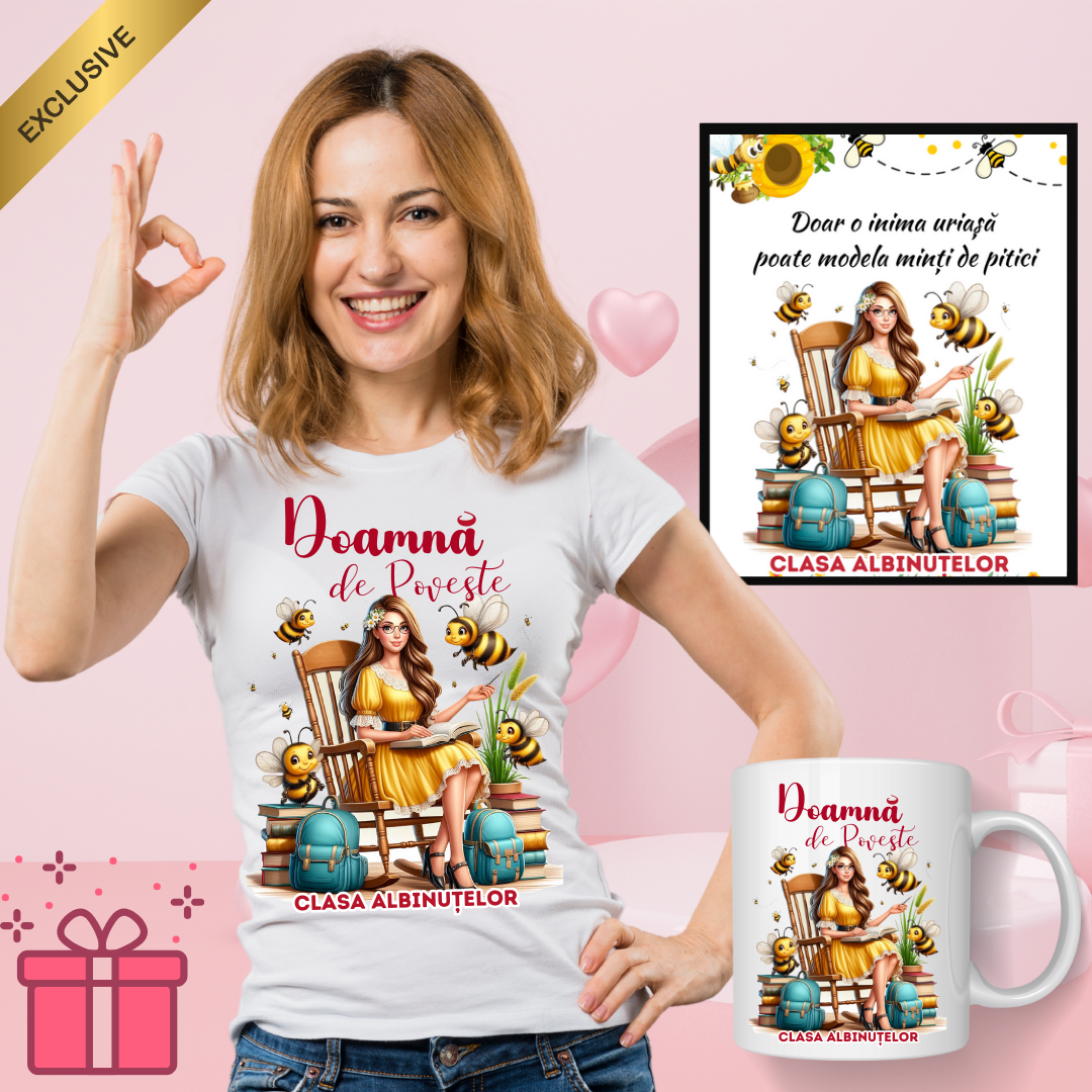 Set Cadou 3in1 Personalizat pentru Profesori la Clasa Albinuțelor de 8 Martie