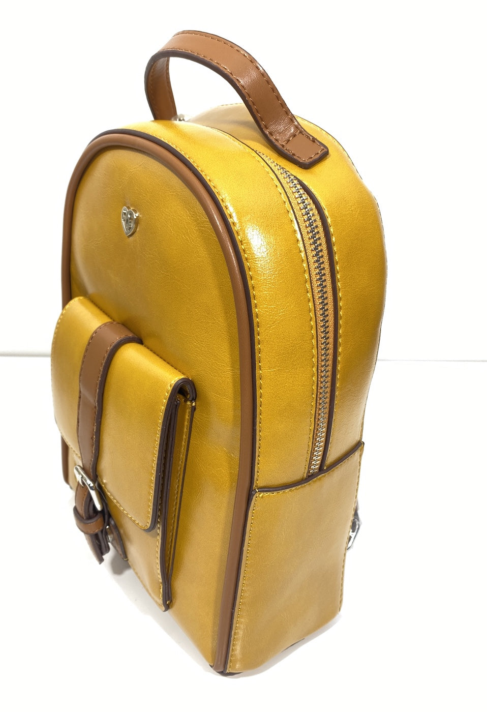 Set cadou femei Rucsac de dama Micussi galben și Eșarfă de mătase asortata