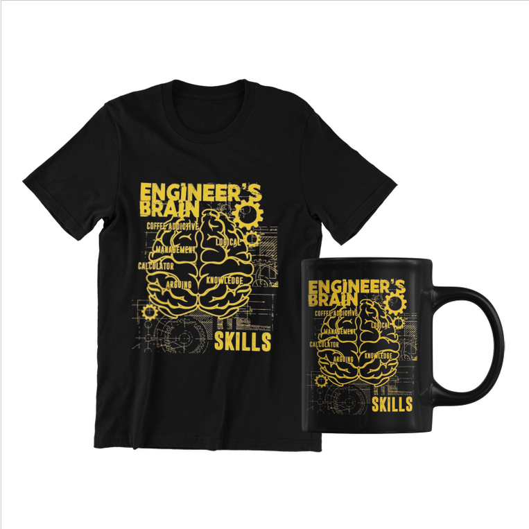 Set cadou personalizat pentru ingineri 330ml Inginer3003 cu tricou si cana