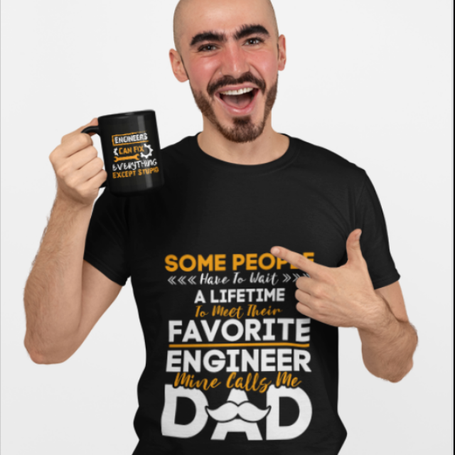 Set cadou personalizat pentru ingineri cu tricou si cana Inginer3006 Stupid