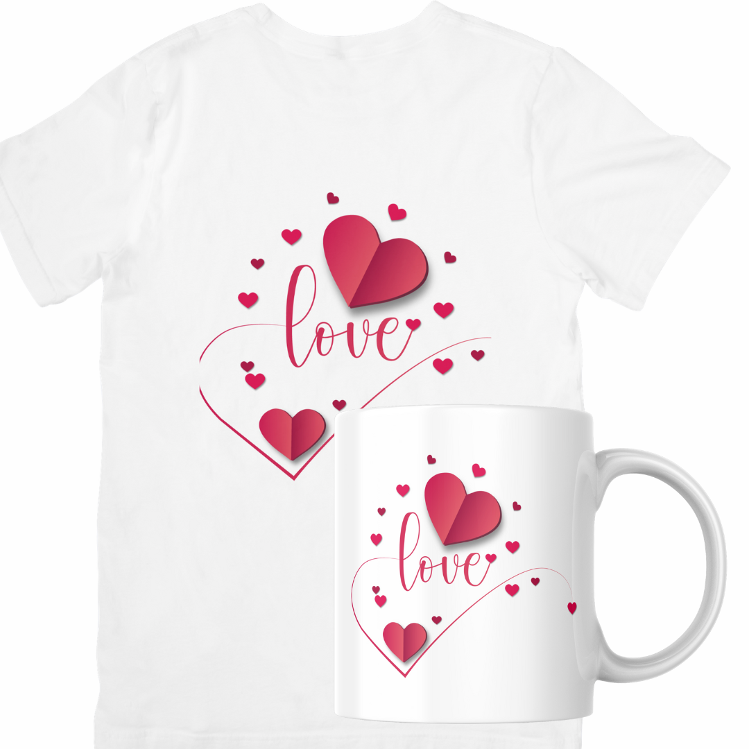 Set cana si tricou personalizate pentru ziua indragostitilor Valentines Day SVD3007