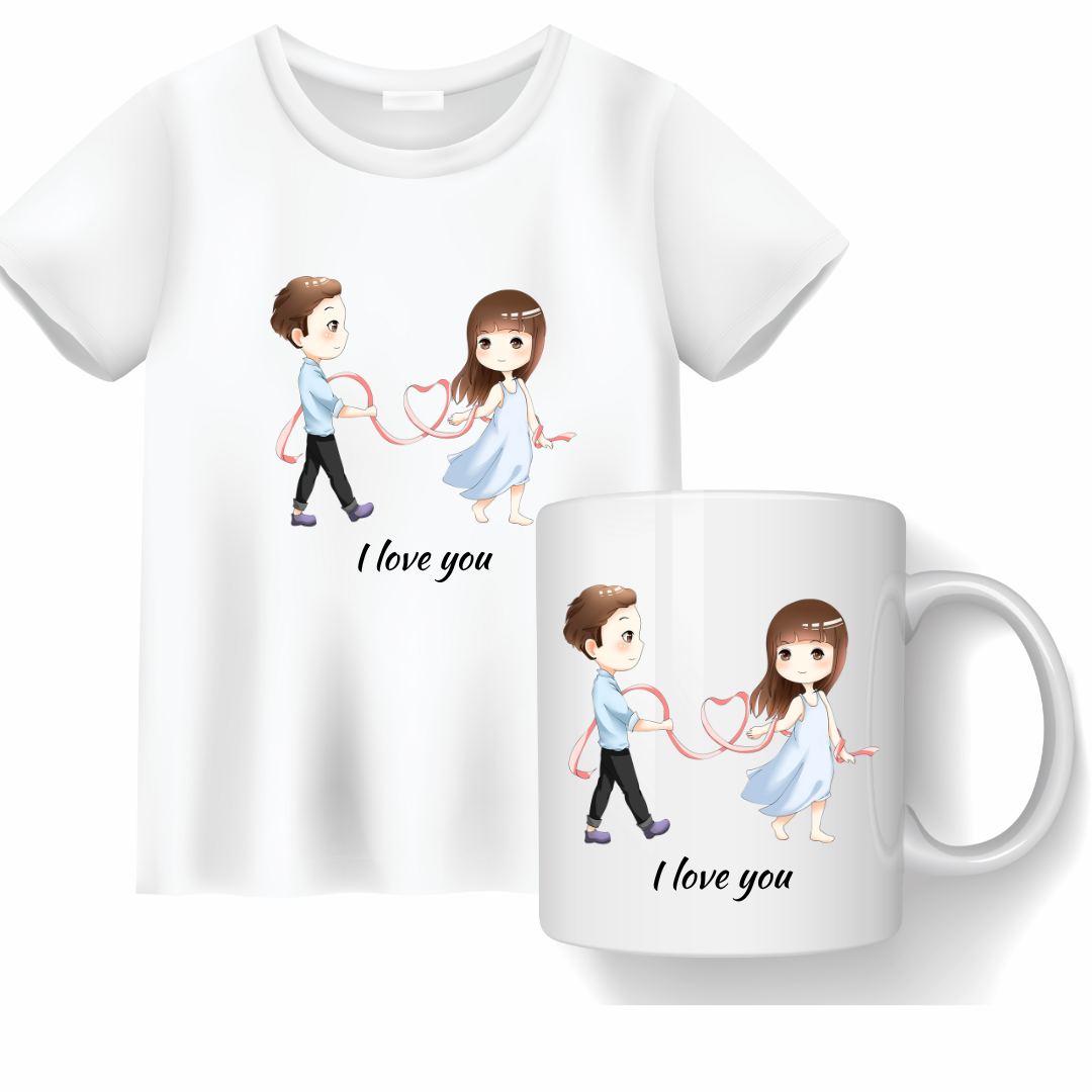 Set cana si tricou personalizate pentru ziua indragostitilor Valentines Day SVD3012