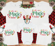 Set de tricouri personalizate Family mama, tata  si copii cu tematica de Craciun, Magic Time