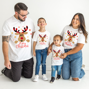 Set de tricouri personalizate Family mama, tata  si copii cu tematica de Craciun,  Renul Rudolf 1643
