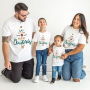 Set de tricouri personalizate Family mama, tata  si copii cu tematica de Craciun,  Wish Merry Chritsmas