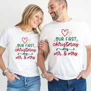 Set de tricouri personalizate Family mama, tata  si copii cu tematica de Craciun,  PRIMUL Craciun impreuna 1336
