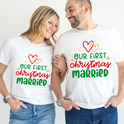 Set de tricouri personalizate Family mama, tata  si copii cu tematica de Craciun,  PRIMUL Craciun impreuna 1340