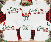 Set de tricouri personalizate Family mama, tata  si copii cu tematica de Craciun, Santa's favorite