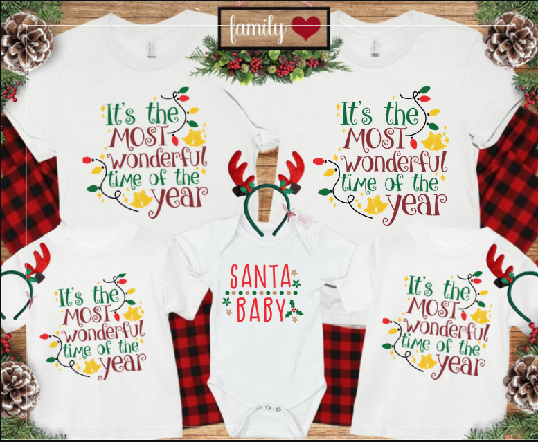 Set de tricouri personalizate Family mama, tata  si copii cu tematica de Craciun, Best Christmas