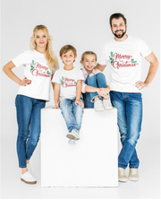 Set tricouri Family mama tata  si copil cu tematica de Craciun Merry Christmas, pentru un Craciun de poveste