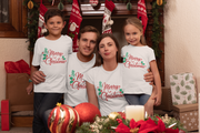 Set de tricouri personalizate Family mama, tata  si copii cu tematica de Craciun, Merry Christmas