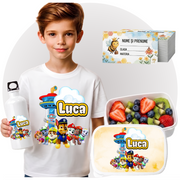 Set Promo Back to School Paw PATROL patrula catelusilor– Tricou + Cutie + Bidon Personalizat pentru copilul tău