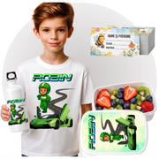 Set Promo Back to School  masini raliu Tricou + Cutie + Bidon Personalizat pentru copilul tău