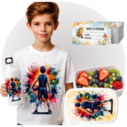 Set Promo Back to School Fotbal – Tricou + Cutie + Bidon Personalizat pentru copilul tău