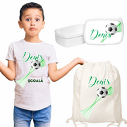 Set promotional Back to school prima zi de gradinita scoala din bumbac ABS340