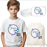 Set promotional Back to school prima zi de gradinita scoala din bumbac  fotbal ABF344