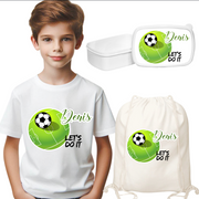 Set promotional Back to school prima zi de gradinita scoala din bumbac  fotbal ABF345