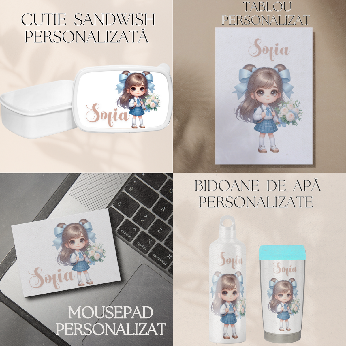 Set promotional Back to school prima zi de gradinita scoala din bumbac  fotbal ABS342