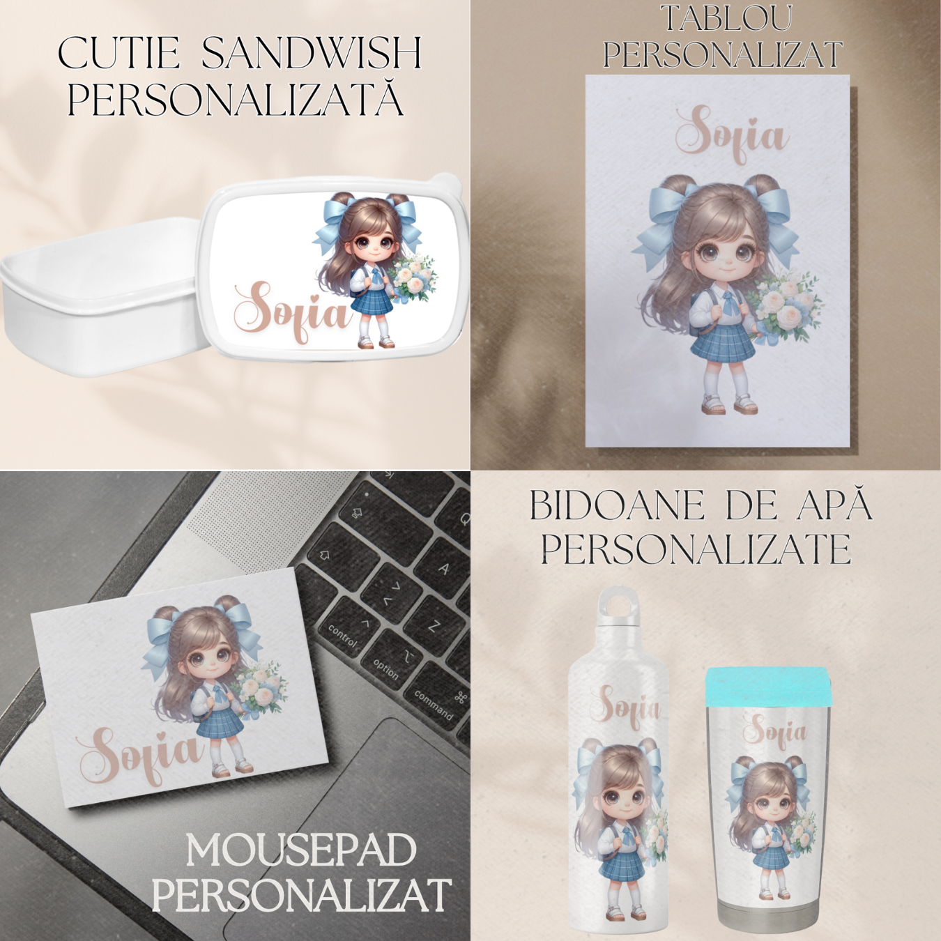 Set promotional Back to school prima zi de gradinita scoala din bumbac  fotbal ABF343