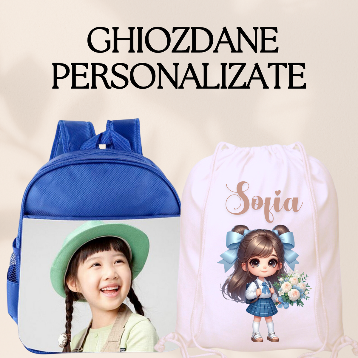 Set promotional Back to school prima zi de gradinita scoala din bumbac  fotbal ABF344