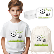 Set promotional Back to school prima zi de gradinita scoala din bumbac  fotbal ABF343
