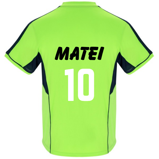 Set sportiv unisex format din tricou si pantaloni Fotbal cu nume si numar la alegere pentru Suporteri și Jucatori