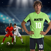 Set sportiv unisex format din tricou si pantaloni Fotbal cu nume si numar la alegere pentru Suporteri și Jucatori