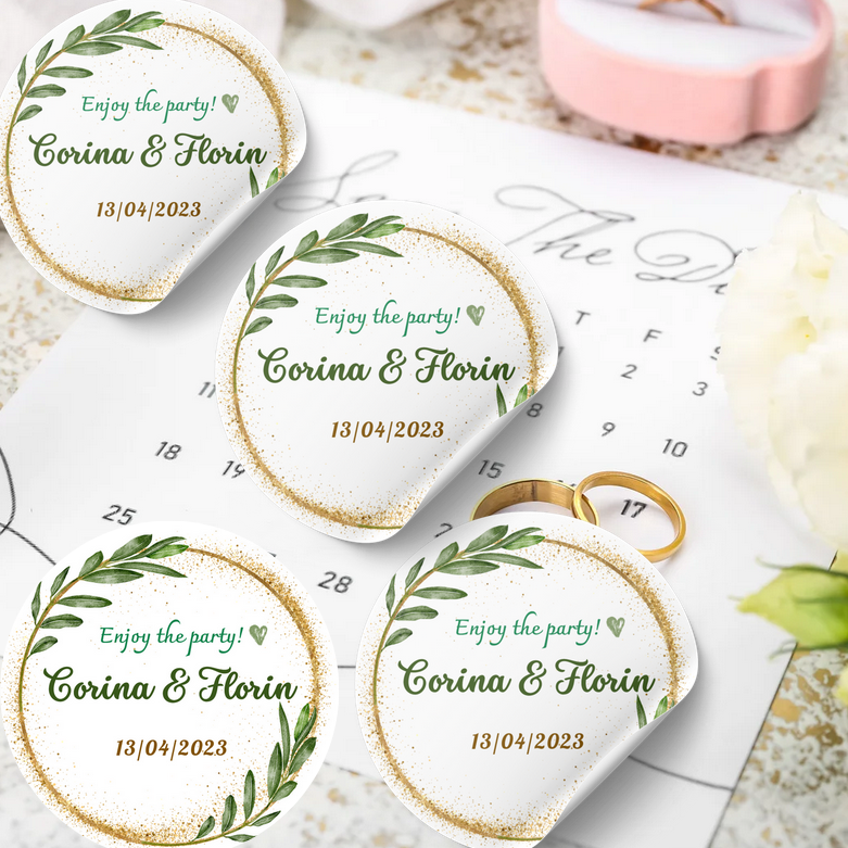 Set stickere etichete autoadezive personalizate Enjoy the party