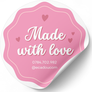 Set stickere etichete autoadezive personalizate  Made with love