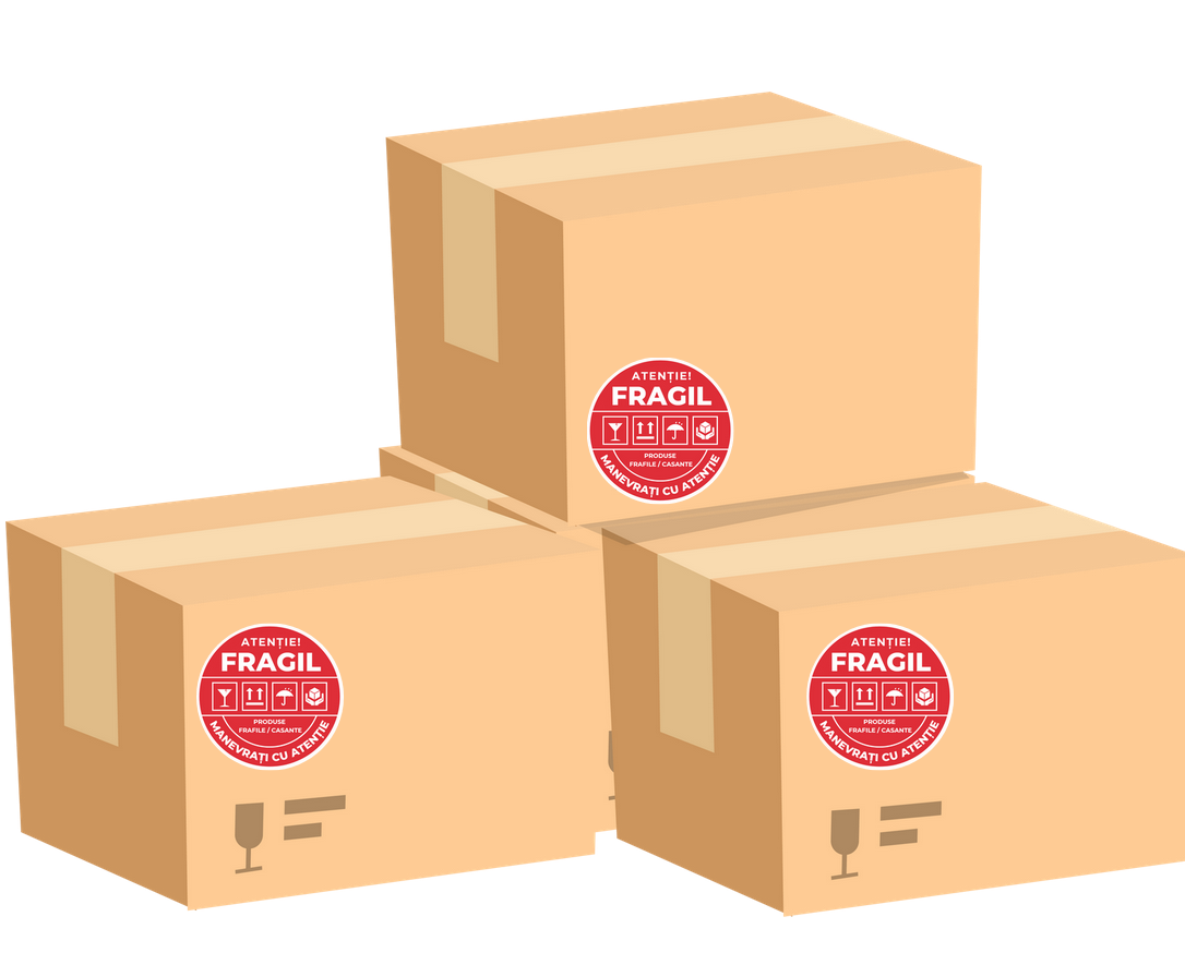 Set stickere etichete autoadezive personalizate  Atentie produse fragile