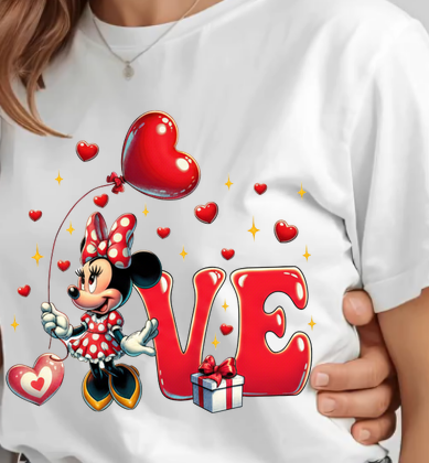 Set tricouri pentru cuplu personalizate cu imprimeu – Minnie & Mickey | Valentine’s Day ❤️