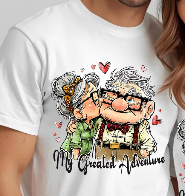 Set tricouri pentru cuplu personalizate cu imprimeu My Greatest Adventure| Valentine’s Day ❤️