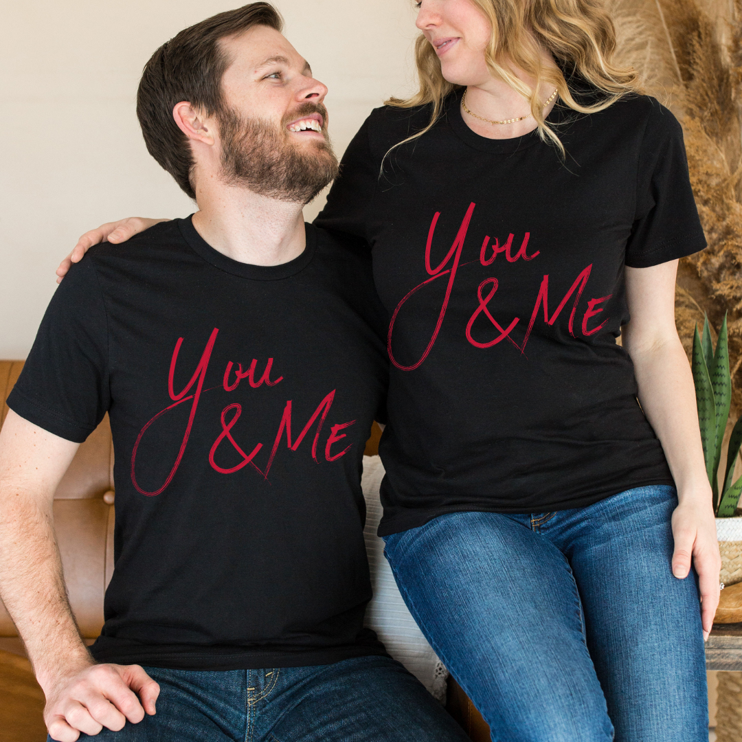 Set tricouri pentru cuplu personalizate Valentines Day VD2408 You & Me