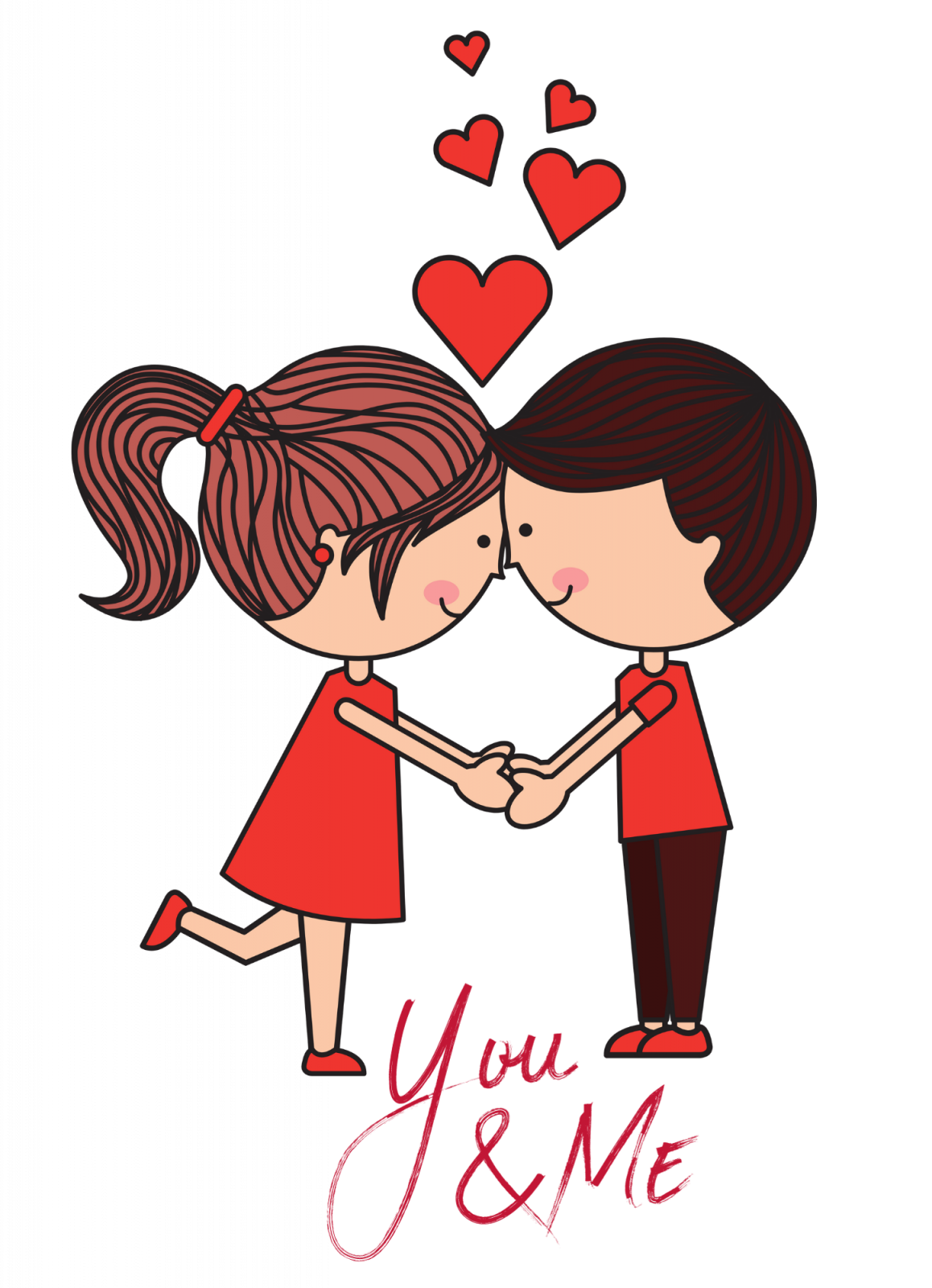 Set tricouri pentru cuplu personalizate Valentines Day VD2410 You & Me