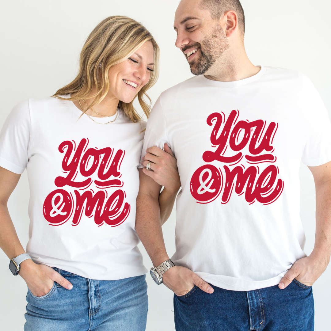 Set tricouri pentru cuplu personalizate Valentines Day VD2417 You & me