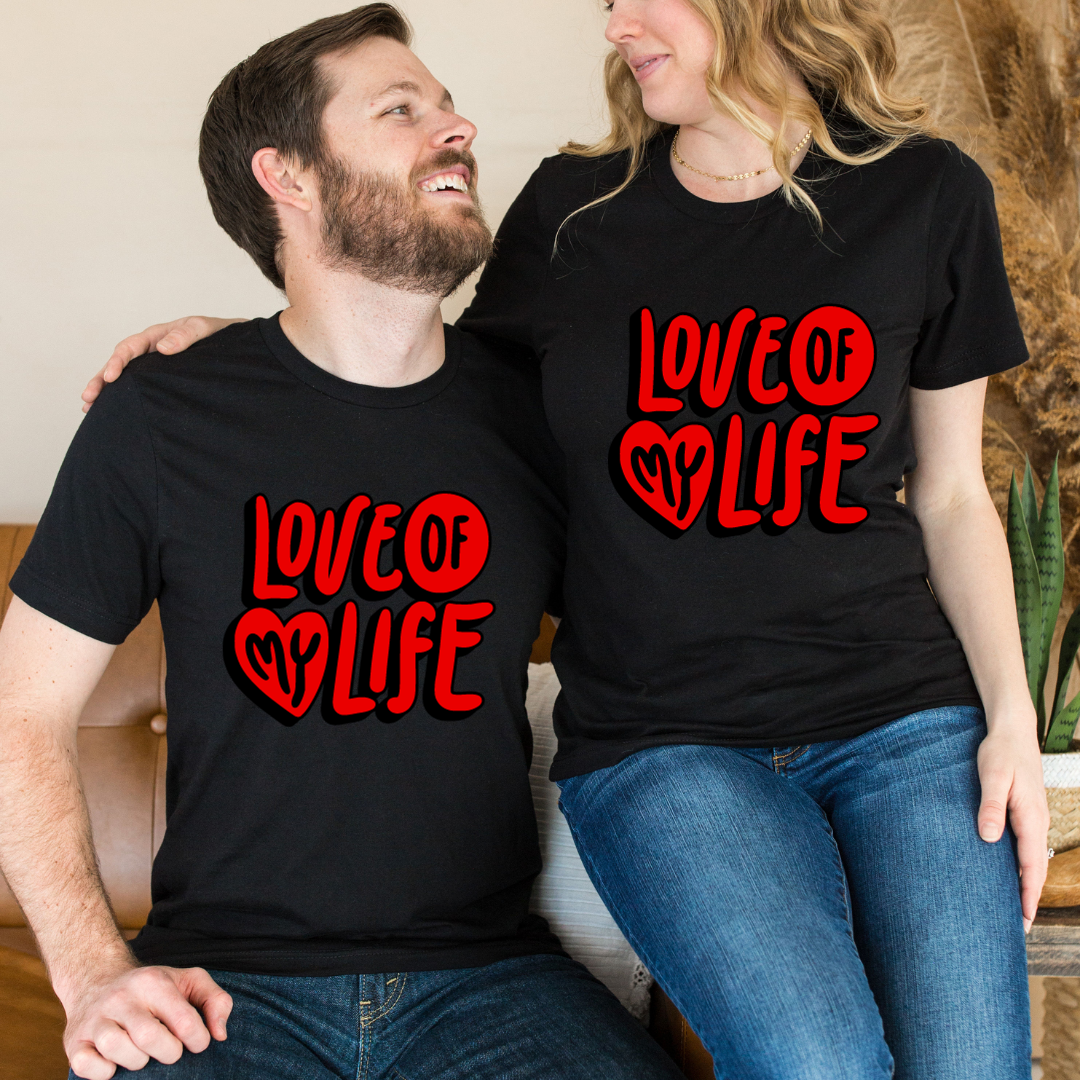 Set tricouri pentru cuplu personalizate Valentines Day VD2419 love of my heart