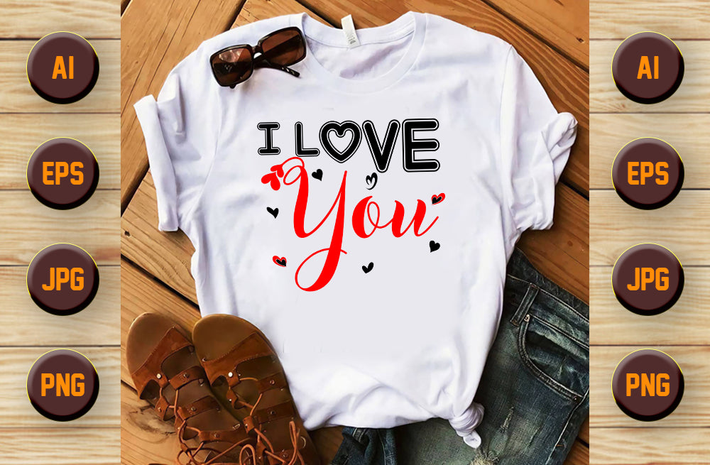Set tricouri pentru cuplu personalizate Valentines Day VD2428 I LOVE YOU