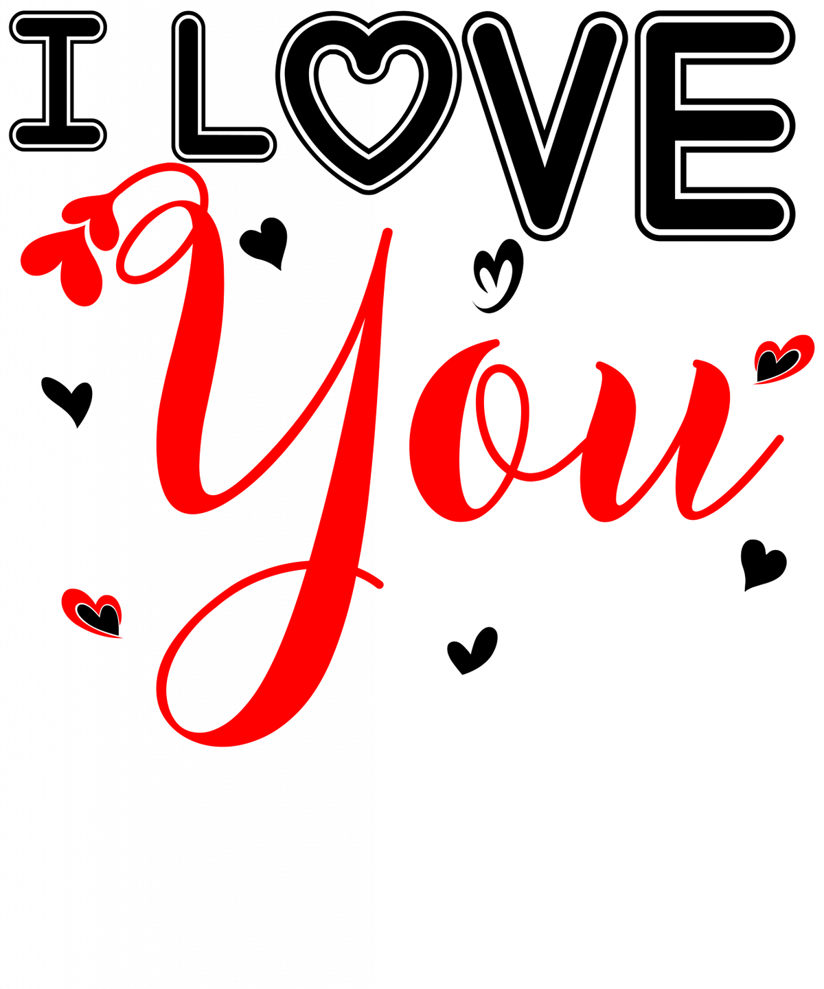 Set tricouri pentru cuplu personalizate Valentines Day VD2428 I LOVE YOU