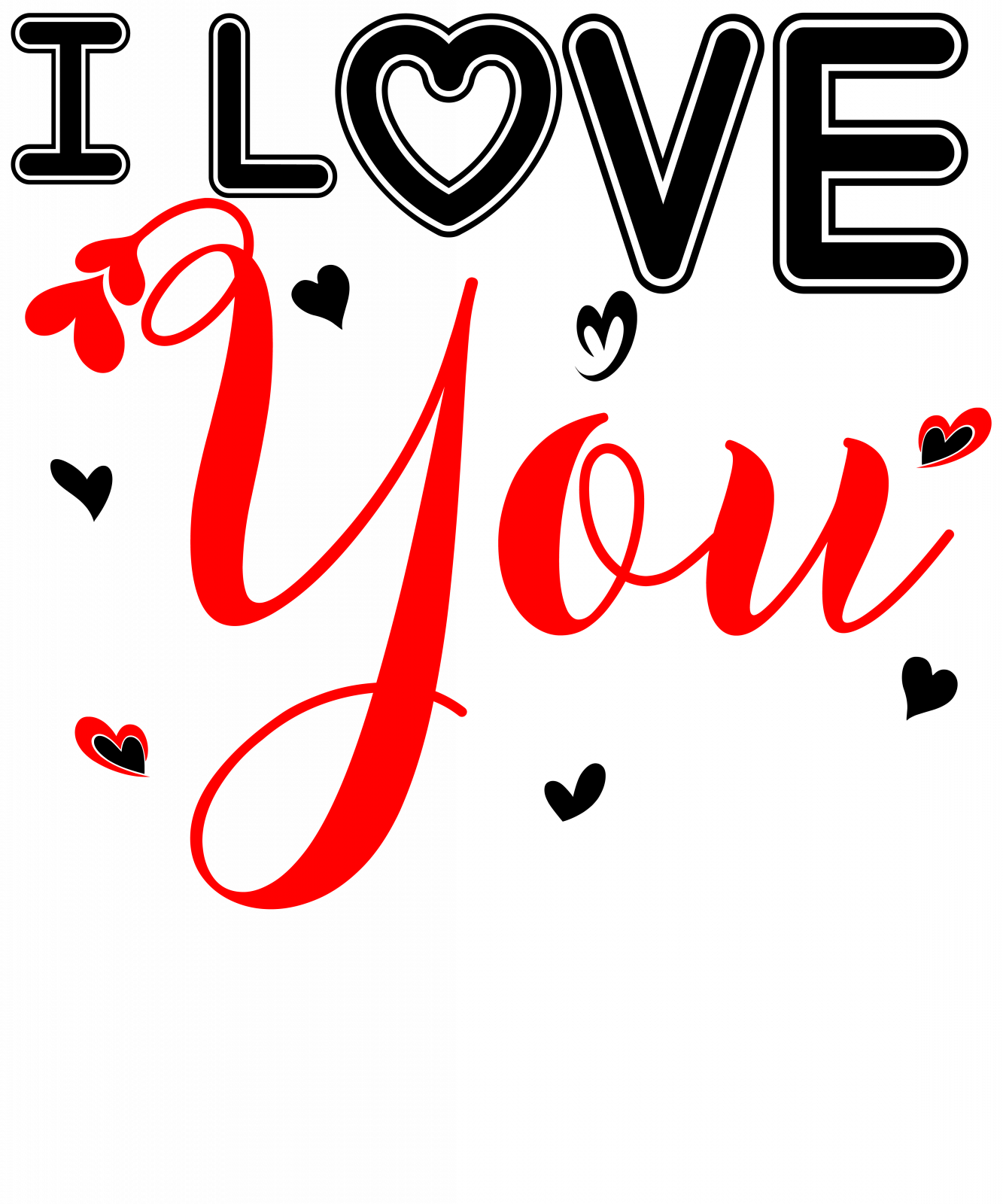 Set tricouri pentru cuplu personalizate Valentines Day VD2428 I LOVE YOU
