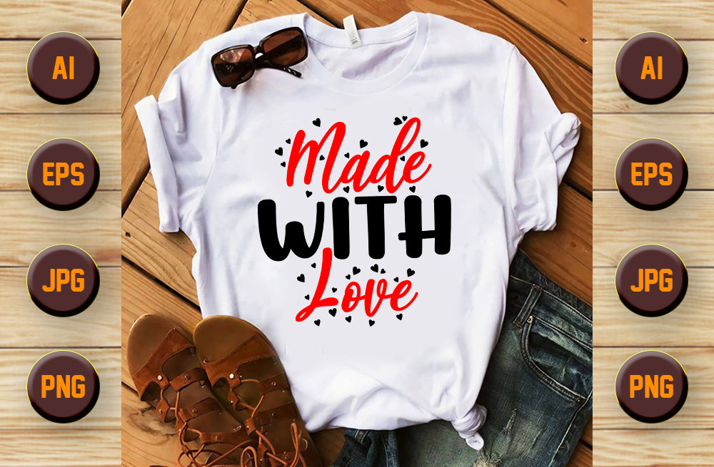 Set tricouri pentru cuplu personalizate Valentines Day VD2431 made with LOVE