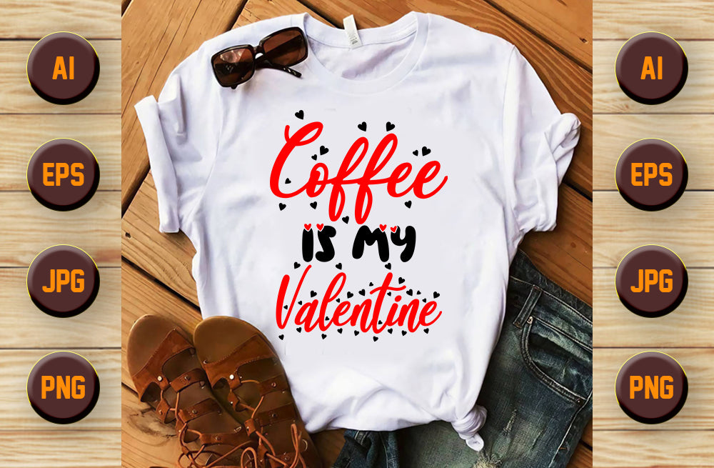 Set tricouri pentru cuplu personalizate Valentines Day VD2434 Coffee is my valentine